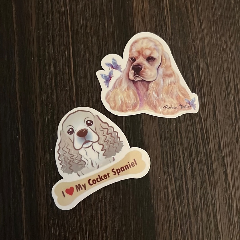 ⭐️3/$15 I love Cocker Spaniel Water Bottle Stickers set of 2